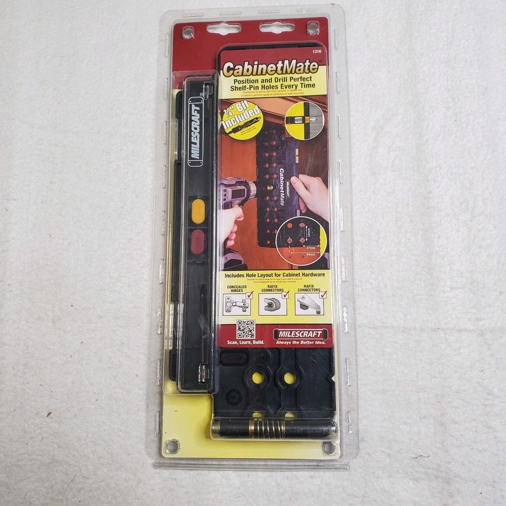Milescraft 1316 Cabinet Mate Shelf Pin Drilling Jig to Make Perfect Holes New